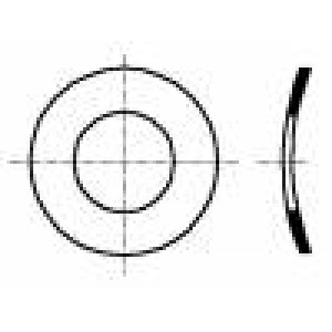 Podložka pérová, vypouklá M2,5 D=5,5mm h=0,55mm pružná ocel