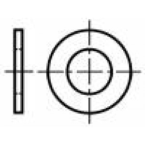 Podložka kulatá M4 D=8mm h=0,8mm ocel Povlak: zinek DIN:1440