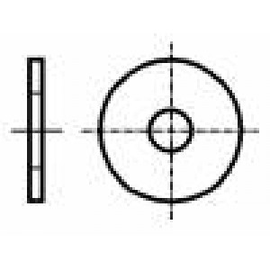 Podložka kulatá M4 D=12mm h=1mm ocel Povlak: zinek DIN:9021