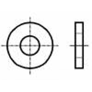 Podložka kulatá M4 D=12mm h=1,6mm ocel Povlak: zinek DIN:7349