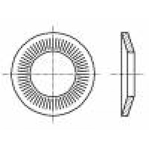 Podložka kónická M5 D=12mm h=1,8mm pružná ocel Povlak: zinek