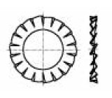 Podložka s vnějším zoubkováním M7 D=12,5mm h=0,8mm ocel