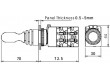 Přepínač: joystick 4 polohy NO x4 3A/220VAC 0,6A/220VDC 22mm