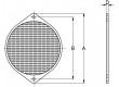 Mřížka 171x151mm Mat: kov Upevnění: šroub A:182mm B:162mm