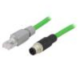 Adaptér RJ45 vidlice, M12 vidlice kód D-Ethernet PIN:4 přímý