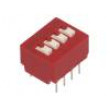 Přepínač DIP-SWITCH Počet sekcí:4 OFF-ON 0,025A/25VDC 1GΩ