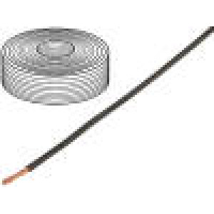 Vodič licna Cu 1x1,5mm2 silikon černá 250V -60÷180°C 25m