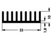 Chladič lisovaný žebrovaný černá L:100mm W:33mm H:10mm
