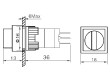 Přepínač otočný 2 polohy SPDT 3A/220VAC 2A/24VDC -20÷55°C