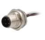 Zásuvka M12 PIN:4 vidlice do panelu vodiče IP67 -40÷85°C