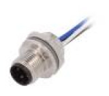 Zásuvka M12 PIN:4 vidlice do panelu vodiče IP67 -40÷85°C