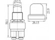 Přepínač tlačítkový 1-polohové SPST-NO 60A/12VDC černá IP40