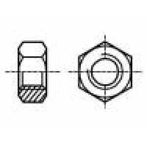Matice šestihranná UNC 1/4-20 ocel Povlak: zinek H: 13mm 22mm