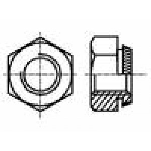 Matice šestihranná M10 ocel Povlak: zinek H: 8mm 15mm BN 201