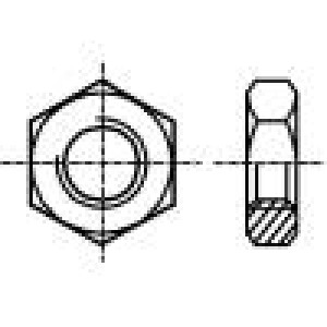 Matice šestihranná M4 0,7 ocel Povlak: zinek H: 2,2mm 7mm
