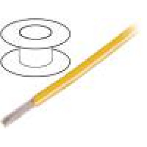 Vodič UL1061 licna Cu 26AWG žlutá PVC 300V 30,5m