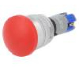 Přepínač: tlačítkový 1-polohové NC + NO 22mm