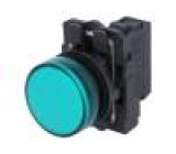 Kontrolka 22mm Podsv: ZBVB plochá IP66 Barva: zelená 24VAC