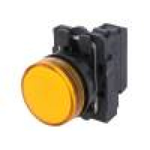Kontrolka 22mm Podsv: ZBVB plochá IP66 Barva: oranžová 24VAC