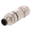 Zástrčka M12 PIN:4 vidlice kód D-Ethernet na kabel IP67 250V