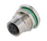 Zásuvka M12 PIN:4 zásuvka kód D-Ethernet THT IP67 250V 4A