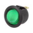 ROCKER 2 polohy SPST ON-OFF 20A/14VDC zelená LED 14V DC 50mΩ