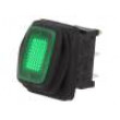 ROCKER 2 polohy SPST ON-OFF 16A/12VDC zelená IP65 LED 12V DC