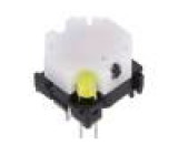 Mikrospínač TACT SPST-NO Polohy:2 0,1A/28VDC THT LED žlutá