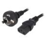 Kabel IEC C13 zásuvka, AS/NZS 3112 (I) zástrčka 1,5m černá