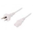 Kabel IEC C13 zásuvka, AS/NZS 3112 (I) zástrčka 1,5m bílá PVC