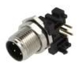 Zásuvka M12 PIN:4 vidlice kód D-Ethernet THT IP65/IP67 250V