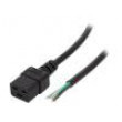 Kabel 3x1,5mm2 IEC C19 zásuvka,vodiče PVC Dél: 5m černá 16A