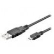 Kabel USB 2.0 USB A vidlice, USB B micro vidlice 0,15m černá