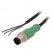 Kabel: pro snímače/automatizaci M12 PIN: 3 přímý 1,5m zástrčka