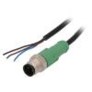 Připojovací kabel M12 PIN: 3 přímý 1,5m zástrčka 250VAC 4A