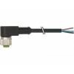 Kabel: pro snímače/automatizaci M12 PIN: 3 úhlový 5m zástrčka
