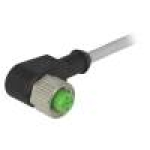 Kabel: pro snímače/automatizaci M12 PIN: 4 úhlový 1,5m 30VAC