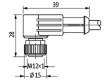 Připojovací kabel M12 PIN: 3 úhlový 10m zástrčka 4A -25÷85°C