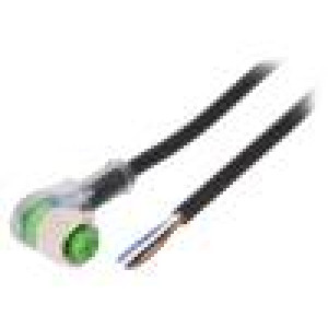 Kabel: pro snímače/automatizaci M12 PIN: 4 úhlový 3m zástrčka