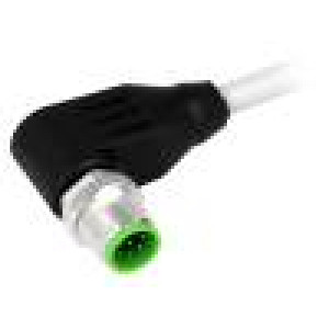 Kabel: pro snímače/automatizaci M12 PIN: 8 úhlový 3m zástrčka