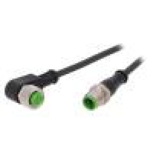 Kabel: pro snímače/automatizaci M12 PIN: 4 2m 250VAC 4A PUR