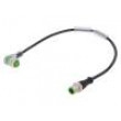 Kabel: pro snímače/automatizaci M12 300mm 4A -30÷80°C PVC