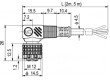 Připojovací kabel M12 PIN: 3 úhlový 5m zástrčka 30VAC 4A IP67