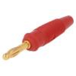 Zástrčka banánek 4mm 32A 60VDC červená 3mΩ 4,2mm2