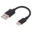 Kabel USB 2.0 USB 2.0 A vidlice, USB 3.1 C vidlice 0,1m černá