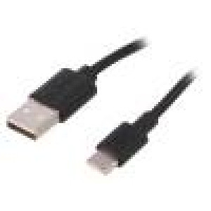 Kabel USB 2.0 USB 2.0 A vidlice, USB 3.1 C vidlice 0,5m černá