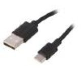 Kabel USB 2.0 USB 2.0 A vidlice, USB 3.1 C vidlice 3m černá