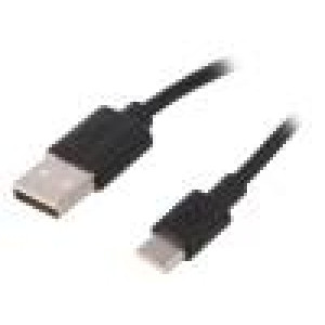 Kabel USB 2.0 USB 2.0 A vidlice, USB 3.1 C vidlice 3m černá