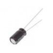 Kondenzátor elektrolytický THT 100uF 25VDC Ø6,3x11mm ±20%