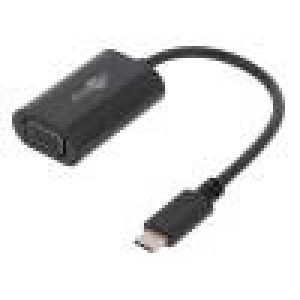 Kabel USB 3.1 D-Sub 15pin HD zásuvka, USB C vidlice 0,2m